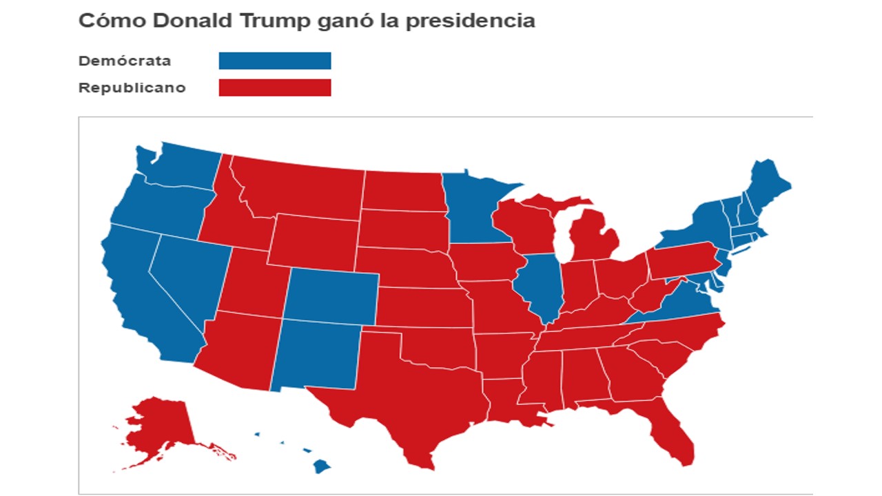 Trump votes map